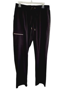 SCRUBLETICS Size X-Large Scrub Pants Black Drawstring Pockets  Comfort EUC